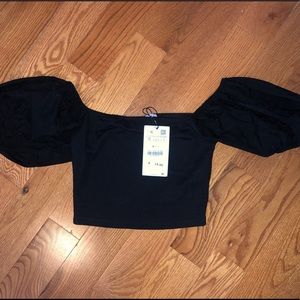 Zara puff sleeve crop top